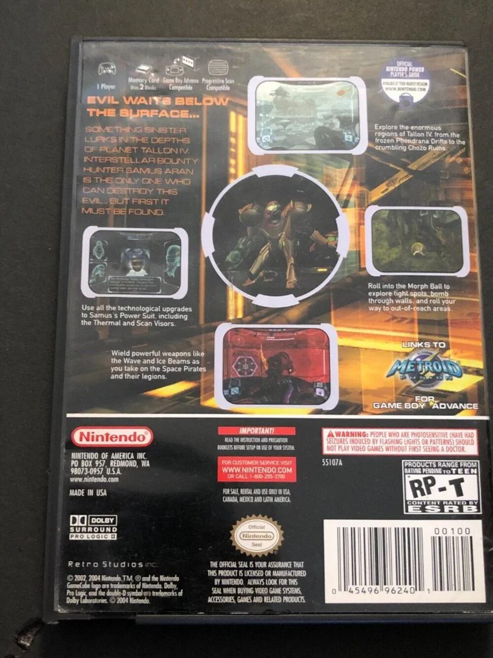 Nintendo Metroid Prime Game with Bonus Metroid Prime 2 Demo Game CIB TESTED